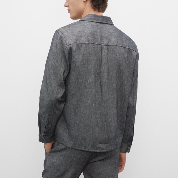 Long Sleeve Zip Workshirt - New With Tags - NEVER WORN - Grey - Picture 2 of 5